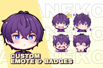 create kawaii custom animated emotes for twitch or discord