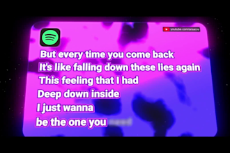 create modern hand drawn animated lyric music video for your song track