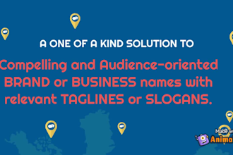 suggest business, products, books, movie names, slogans, and taglines