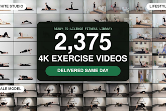 provide 2375 4k fitness exercise videos for licensing