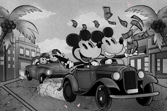 draw 1930 retro vintage cartoon mascot illustration, in rubber hose style design