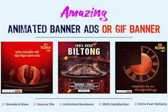 create animated banner, ads or image GIF for you