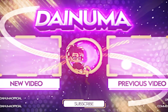 create 2d outro youtube and stream gaming
