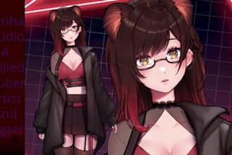 draw and rig male or female 3d vtuber model 2d nsfw vtuber model live2d showcase