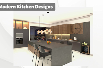 do kitchen design and kitchen interior design 3d rendering