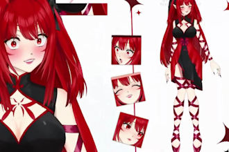design and rig male 2d v tuber model live2d rigging vtuber outfit, vtube studio