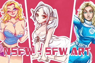 draw sfw or nsfw furry and anime style characters