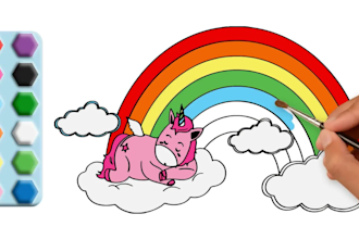 create coloring book pages video of your logo or photo
