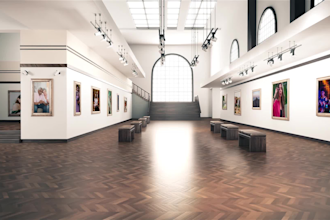 create 3d art gallery museum slideshow video