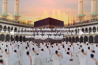 create a eid al adha mubarak greeting video