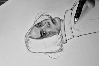 draw realistic pencil sketch portrait