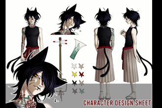 draw you a custom character design sheet