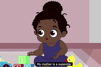 create 2d animation for kids and children songs