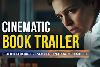 create cinematic book trailer, book teaser, book trailer, cinematic book video