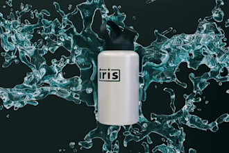 do 3d product animation video with 3d water simulation