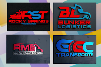 design transport logistics trucking freight and cargo logo