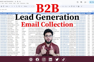 do b2b lead generation, email collection, and lead list building from linkedin