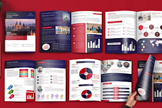 design company profile, annual report, brochure, proposals, and catalog