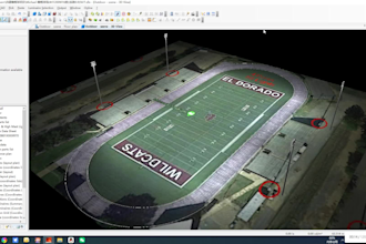 create dialux lighting simulations for american football and sports fields