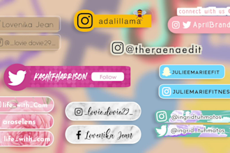 design custom socmed and subscribe button overlays