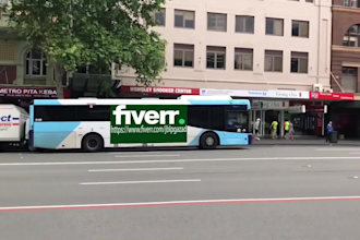 promote your brand on the railway square buses sydney australia billboard video