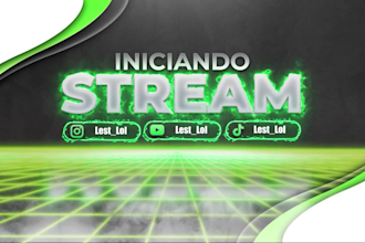 design animated twitch overlay, facecam, panels, screen and more