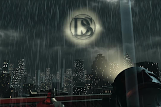 create dark knight batman movie style logo intro