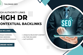 high quality domain rating DR 60 to 90 plus contextual backlinks