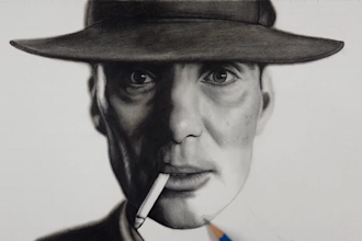 draw pencil sketch portrait from photo with make time lapse