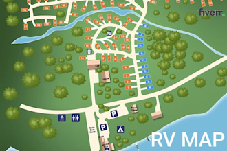 interactive floor plan site plan, plot, plat,  house plans rv park map design