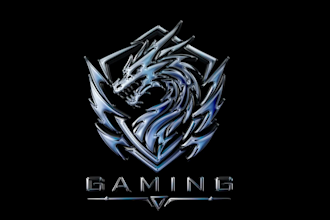 3d chrome gaming and music logo design futuristic
