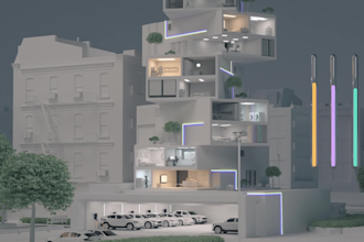 3d architectural exterior warehouse walkthrough rendering animation
