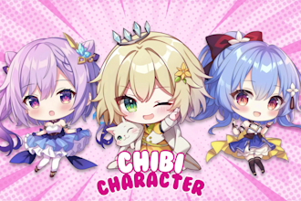 draw cute anime chibi character illustration or kawaii art