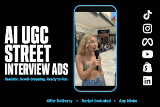 produce ai ugc street interview video ads