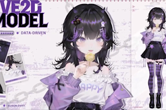 draw and rig live2d vtuber model, 2d vtuber model, vtuber rigging, 2d vtuber