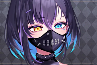 draw 2d vtuber model, anime live2d model, 2d vtuber rigging, 2d vtuber design