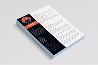 make professional resume and infographic cv design with cover letter