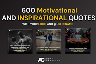 design 600 motivational, inspirational, and success quotes for instagram