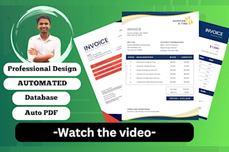 make automated invoice maker on excel and google sheets