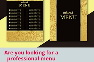 design restaurant menu, food menu, digital menu and flyer