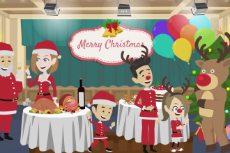 do christmas animation video or merry christmas video in 24h