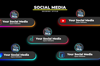 design trendy social media lower thirds pop ups