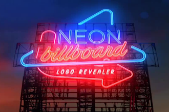 create a dynamic neon billboard logo animation intro for you