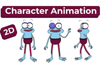 create a 2d cartoon character animation