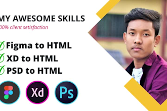 convert figma to bootstrap 5 xd to HTML CSS responsive website design