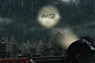 make cinematic sky batman signal logo intro