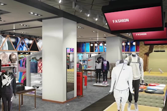 design and render 3d retail shops, office interior
