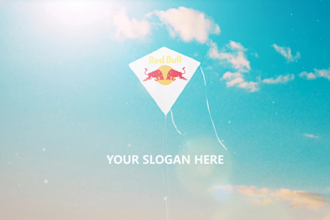 make realistic kite logo reveal intro