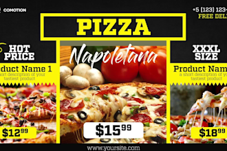 create food promo, animated menu and food video editing