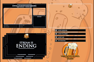 design professional obs stream logo overlay pack for twitch and youtube